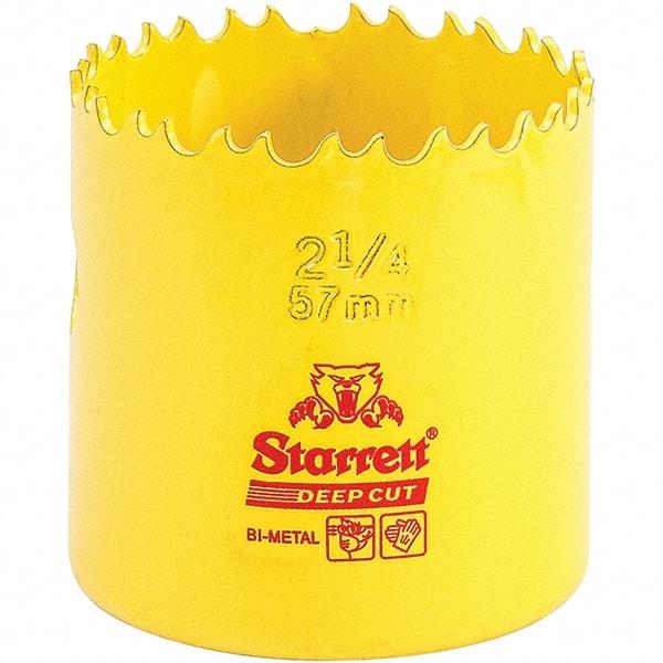 Starrett - 2-1/4" Diam, 2" Cutting Depth, Hole Saw - High Speed Steel Saw, Toothed Edge - A1 Tooling