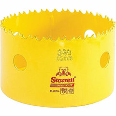 Starrett - 3-3/4" Diam, 2" Cutting Depth, Hole Saw - High Speed Steel Saw, Toothed Edge - A1 Tooling