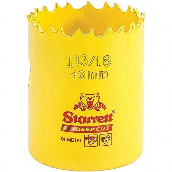 Starrett - 1-13/16" Diam, 2" Cutting Depth, Hole Saw - High Speed Steel Saw, Toothed Edge - A1 Tooling