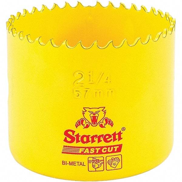 Starrett - 2-1/4" Diam, 1-5/8" Cutting Depth, Hole Saw - High Speed Steel Saw, Toothed Edge - A1 Tooling