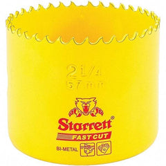 Starrett - 2-1/4" Diam, 1-5/8" Cutting Depth, Hole Saw - High Speed Steel Saw, Toothed Edge - A1 Tooling