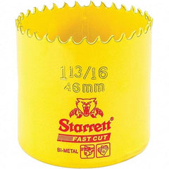 Starrett - 1-13/16" Diam, 1-5/8" Cutting Depth, Hole Saw - High Speed Steel Saw, Toothed Edge - A1 Tooling