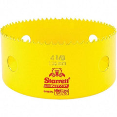 Starrett - 4-1/8" Diam, 1-5/8" Cutting Depth, Hole Saw - High Speed Steel Saw, Toothed Edge - A1 Tooling