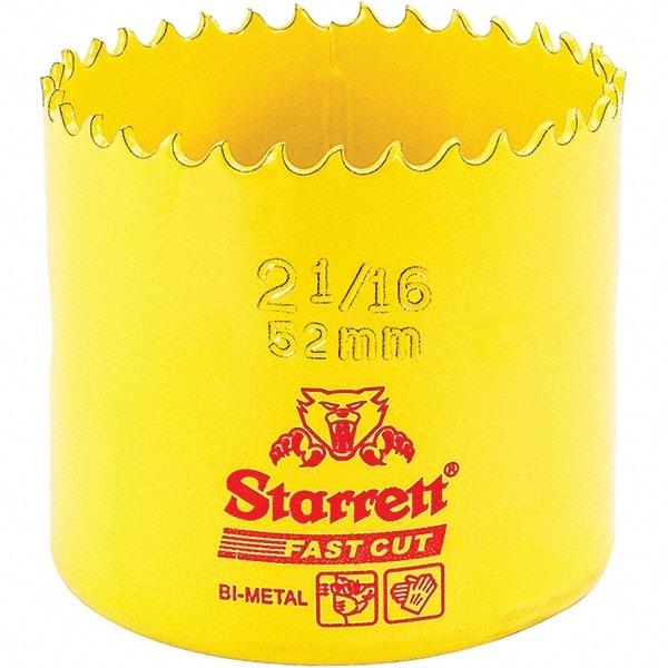 Starrett - 2-1/16" Diam, 1-5/8" Cutting Depth, Hole Saw - High Speed Steel Saw, Toothed Edge - A1 Tooling