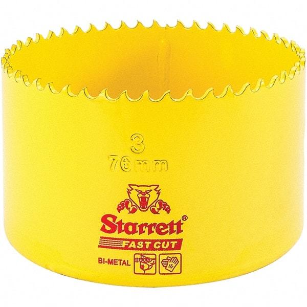 Starrett - 3" Diam, 1-5/8" Cutting Depth, Hole Saw - High Speed Steel Saw, Toothed Edge - A1 Tooling