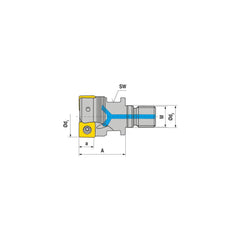 Indexable Square-Shoulder End Mill:  G491.32.R.04-09,  16.0000'' Shank Dia,  16.00 mm Modular Connection,  Modular Shank Uses  4,  Normal Pressure,  35.00 mm OAL