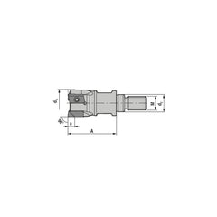 Indexable Square-Shoulder End Mill:  GHPC.25.R.04-04,  12.0000'' Shank Dia,  12.00 mm Modular Connection,  Modular Shank Uses  4,  Normal Pressure,  35.00 mm OAL