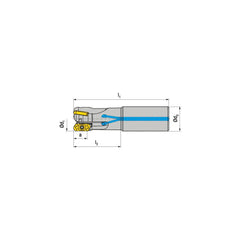 Indexable Square-Shoulder End Mill:  CHPC.32.R.02-19-A-80,  32.0000'' Shank Dia,  Cylindrical Shank Uses  2,  Normal Pressure,  165.00 mm OAL