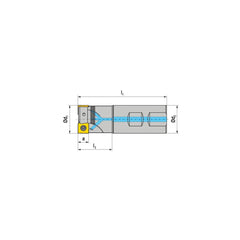 Indexable Square-Shoulder End Mill:  C491.32.R.04-09-B-40,  32.0000'' Shank Dia,  Weldon Flat Shank Uses  4,  Normal Pressure,  101.00 mm OAL