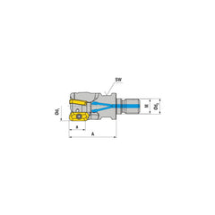 Indexable Square-Shoulder End Mill:  GHSC.32.R.03-19,  16.0000'' Shank Dia,  16.00 mm Modular Connection,  Modular Shank Uses  3,  Normal Pressure,  52.00 mm OAL