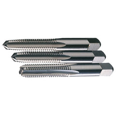 ‎11/16-11 UNS 4 Flute H3 Taper-Plug-Bottoming HSS Standard Straight Flute 3-Piece Hand Tap Set- Bright - Exact Industrial Supply