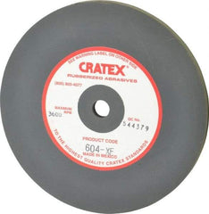 Cratex - 6" Diam x 1/2" Hole x 1/4" Thick, Surface Grinding Wheel - Silicon Carbide, Extra Fine Grade, 3,600 Max RPM, Rubber Bond, No Recess - A1 Tooling