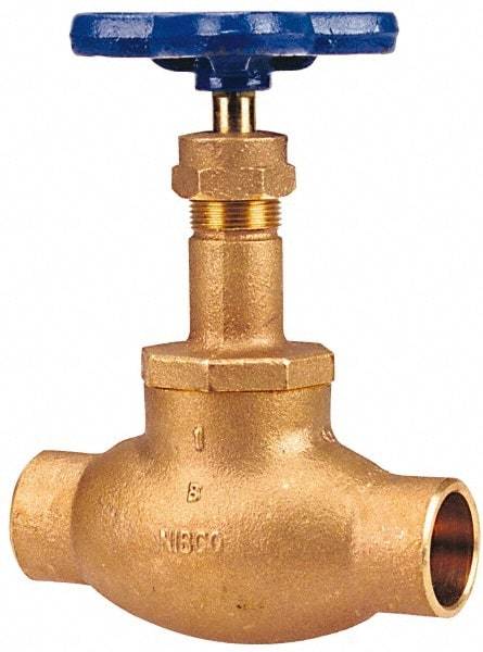 NIBCO - 1" Pipe, Soldered Ends, Bronze Integral Globe Valve - PTFE Disc, Screw-In Bonnet, 200 psi WOG, 125 psi WSP, Class 125 - A1 Tooling