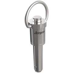 10 mm Pin Diameter, 30 mm Grip Length, Ring Handle Kwik-Lok Pin, Stainless Steel, Black Finish