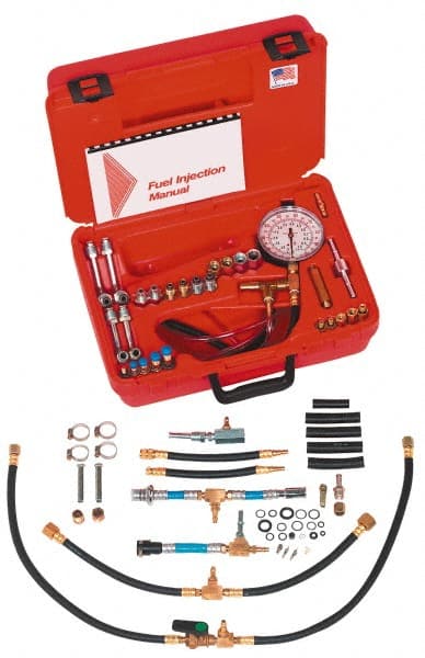 Value Collection - 4 Inch Long Hose, 0 to 100 psi, Deluxe Global Fuel Injection Pressure Test Set - A1 Tooling