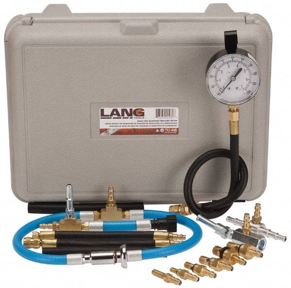 Value Collection - 16" Hose Length, 0 to 100 psi, Mechanical Automotive Basic Fuel Injection Pressure Tester - 1 Lb Graduation, Steel - A1 Tooling