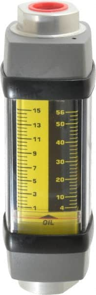 Hedland - 1/2" NPTF Port Oil & Petroleum-Based Liquid Flowmeter - 3000 Max psi, 1 to 15 GPM, Anodized Aluminum - A1 Tooling