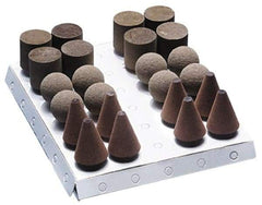 Grier Abrasives - 24 Piece Aluminum Oxide Rubber Rubber Mounted Abrasive Wheel Set - Includes Mounted Wheels with 1/4" Diam x 1-1/2" Long Shank - A1 Tooling