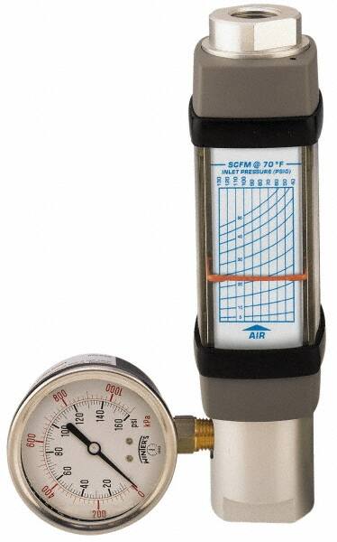 Hedland - 3/4" NPTF Port Compressed Air & Gas Flowmeter - 600 Max psi, 25 SCFM, Anodized Aluminum - A1 Tooling