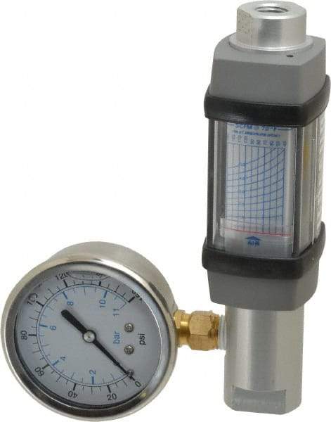 Hedland - 1/4" NPTF Port Compressed Air & Gas Flowmeter - 600 Max psi, 5 SCFM, Anodized Aluminum - A1 Tooling