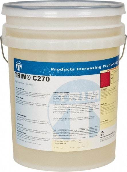 Master Fluid Solutions - Trim C270, 5 Gal Pail Cutting & Grinding Fluid - Synthetic, For Drilling, Reaming, Tapping - A1 Tooling