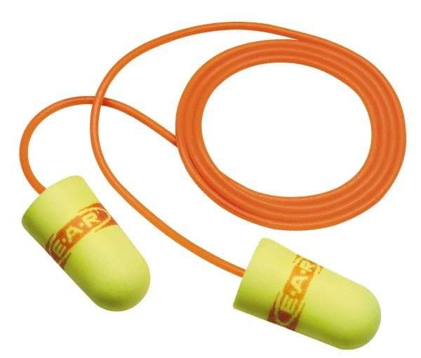 3M - Disposable, Corded, 33 dB, Barrel Earplugs - Yellow, 200 Pairs - A1 Tooling