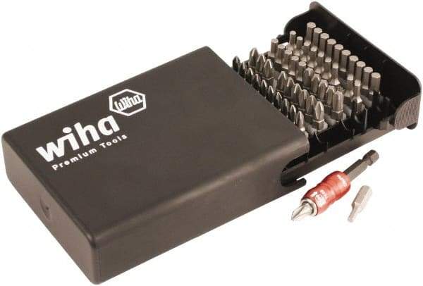 Wiha - 51 Piece, 1/4" Drive Screwdriver Insert Bit Set - #1 to #3 Phillips, 1/8 to 5/32" Hex - A1 Tooling