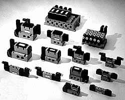 SMC PNEUMATICS - 3.6 CV Flow Rate, Single Solenoid Pilot Operated Valve - 5 Port, 2 Position, Spring Return, 1/2" NPT Inlet, 24 V - A1 Tooling