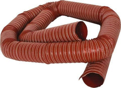 Hi-Tech Duravent - 3" ID, 12 Hg Vac Rating, 30 psi, Fiberglass Vacuum & Duct Hose - 12' Long, Brick Red, 3" Bend Radius, -75 to 500°F (Intermittent to 600) - A1 Tooling