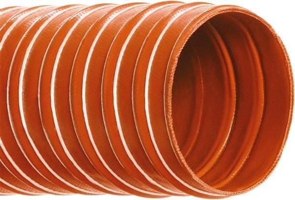 Hi-Tech Duravent - 2-1/2" ID, 13 Hg Vac Rating, 31 psi, Fiberglass Vacuum & Duct Hose - 12' Long, Brick Red, 2-1/2" Bend Radius, -75 to 500°F (Intermittent to 600) - A1 Tooling