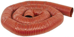 Hi-Tech Duravent - 4" ID, 7 Hg Vac Rating, 13 psi, Fiberglass Vacuum & Duct Hose - 12' Long, Brick Red, 2" Bend Radius, -65 to 450°F (Intermittent to 500) - A1 Tooling