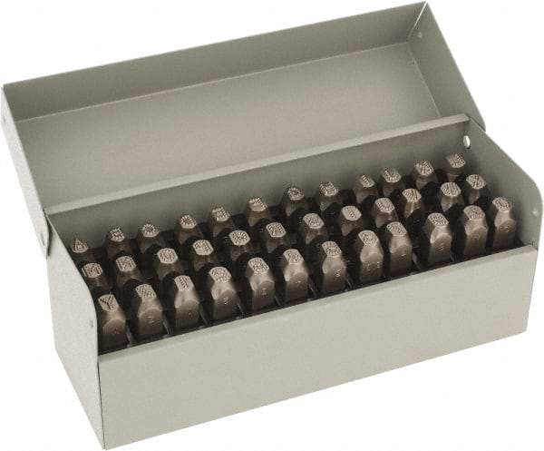 C.H. Hanson - 36 Piece, 1/4" Character Steel Stamp Set - Letters & Figures, Low Stress Round Face Dot - A1 Tooling