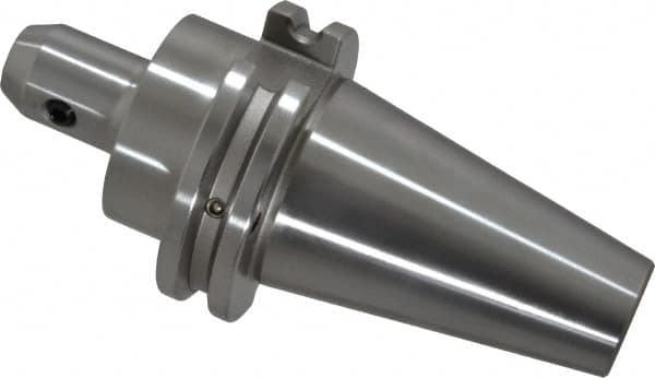 Accupro - CAT40 Taper Shank 1/4" Hole End Mill Holder/Adapter - 20mm Nose Diam, 2-1/2" Projection, 5/8-11 Drawbar, Through-Spindle & DIN Flange Coolant - Exact Industrial Supply