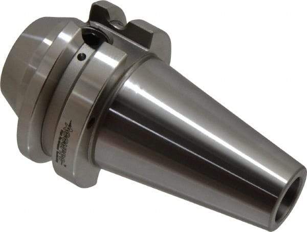 Accupro - BT40 Taper Shank 5/8" Hole End Mill Holder/Adapter - 1-21/32" Nose Diam, 1.75" Projection, M16x2.0 Drawbar, Through-Spindle & DIN Flange Coolant - Exact Industrial Supply