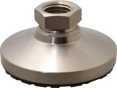 Gibraltar - 15000 Lb Capacity, 1-8 Thread, 1-7/8" OAL, Steel Stud, Tapped Pivotal Socket Mount Leveling Pad - 4" Base Diam, Steel Pad, 1-3/8" Hex - A1 Tooling