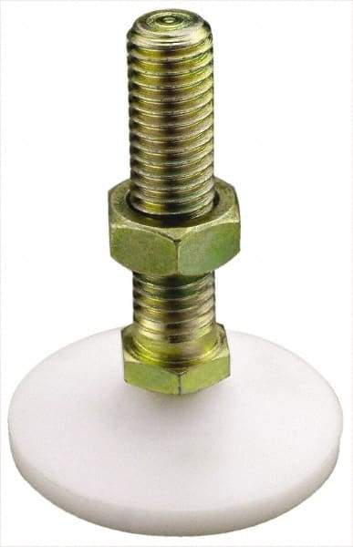 Gibraltar - 1-8 Bolt Thread, Studded Pivotal Stud Mount Leveling Pad & Mount - 2,400 Max Lb Capacity, 4" Base Diam - A1 Tooling