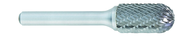 SC-7 -- 3/4 x 1 LOC x 1/4 Shank x 2 OAL Cylindrical Ball Nose Carbide Medium Tough Cut Burr - A1 Tooling