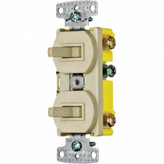 Hubbell Wiring Device-Kellems - Combination Wall Switch & Receptacles Combination Switch/Receptacle Type: Toggle Switch Color: Ivory - A1 Tooling