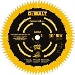 DeWALT - 10" Diam, 5/8" Arbor Hole Diam, 80 Tooth Wet & Dry Cut Saw Blade - Carbide-Tipped, Crosscut Action, Standard Round Arbor - A1 Tooling