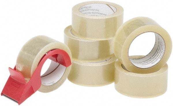 Ability One - 2" x 55 Yd Clear Hot Melt Adhesive Sealing Tape - Polypropylene Film Backing, 3.1 mil Thick - A1 Tooling