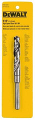 DeWALT - 1" Drill Bit, 1/2" Shank Diam, 118°, High Speed Steel Silver & Deming Reduced Shank Drill Bit - Oxide Finish, 6" OAL, Straight Shank, 3" Flute Length, Right Hand Cut, Standard, Spiral Flute, Regular Spiral - A1 Tooling