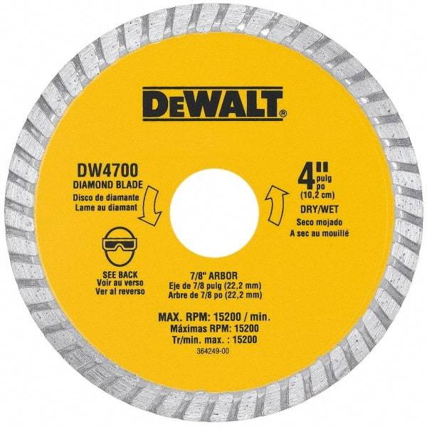 DeWALT - 12" Diam, 1" Arbor Hole Diam, Wet & Dry Cut Saw Blade - Diamond-Tipped, Standard Round Arbor - A1 Tooling