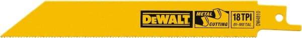 DeWALT - Bi-Metal Reciprocating Saw Blade - Straight Profile, 18 TPI, Toothed Edge - A1 Tooling