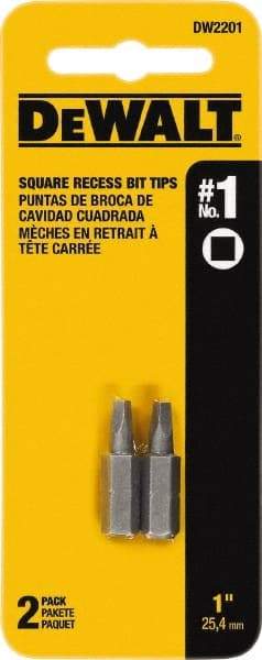 DeWALT - 1/4" Drive, #1 Square Recess Screwdriver Bit - 1" OAL - A1 Tooling