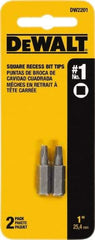 DeWALT - 1/4" Drive, #1 Square Recess Screwdriver Bit - 1" OAL - A1 Tooling