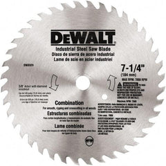 DeWALT - 7-1/4" Diam, 80 Tooth Wet & Dry Cut Saw Blade - Steel, Standard Round Arbor - A1 Tooling