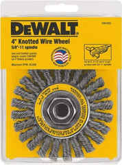 DeWALT - 4" OD, 5/8" Arbor Hole, Knotted Steel Wheel Brush - 4" Face Width, 1" Trim Length - A1 Tooling