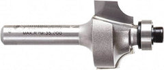 Amana Tool - 7/8" Cut Diam, 1/2" Length of Cut, 2 Flute Beading Edge Profile Router Bit - Carbide-Tipped, 1/4" Shank Diam, 2" OAL, Uncoated - A1 Tooling