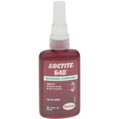 Loctite - 50 mL Bottle, Green, High Strength Liquid Retaining Compound - Series 640, 24 hr Full Cure Time - A1 Tooling