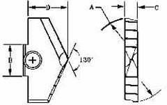 Allied Machine and Engineering - 3-9/32" Diam x 1/2" Thick, Seat Code F, 130° Included Angle Spade Drill Insert - TiN Coated, High Speed Steel, Series F - A1 Tooling